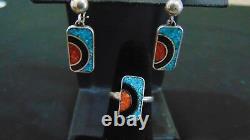 Vintage Native American Style Silver and Turquoise Jewelry Collection Lot of 7