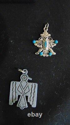 Vintage Native American Style Silver and Turquoise Jewelry Collection Lot of 7