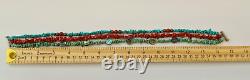 Vintage Native American Style Sterling Silver 925 Turquoise Coral Necklace