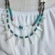 Vintage Native American Style Turquoise Heishi & Shell Necklace 24