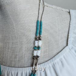 Vintage Native American Style Turquoise Heishi & Shell Necklace 24