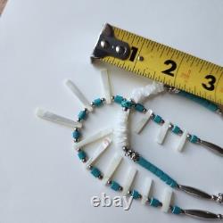 Vintage Native American Style Turquoise Heishi & Shell Necklace 24