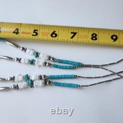 Vintage Native American Style Turquoise Heishi & Shell Necklace 24