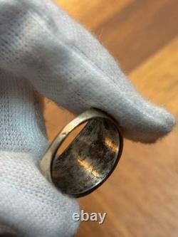 Vintage Native American Thunderbird Silver Turquoise Ring Size 15 Sterling Stamp