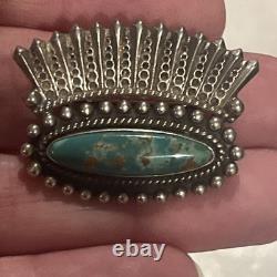 Vintage Native American Turquoise Brooch