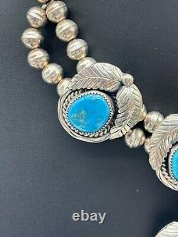 Vintage Native American Turquoise Feather Necklace Set Artisan Signed Yazzie
