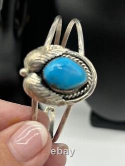 Vintage Native American Turquoise Feather Necklace Set Artisan Signed Yazzie