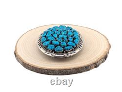 Vintage Native American Turquoise Nugget Cluster Belt Buckle Handmade Jewelry