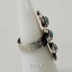 Vintage Native American Turquoise Ring 925 Silver Size 5.5