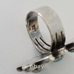 Vintage Native American Turquoise Ring 925 Silver Size 5.5