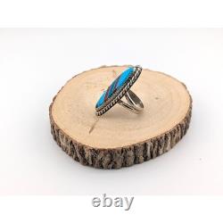 Vintage Native American Turquoise Ring Navajo Signed Kee Brown Jewelry Sz 9