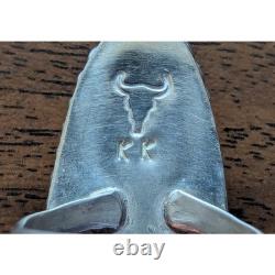Vintage Native American Turquoise Ring Navajo Signed Kee Brown Jewelry Sz 9