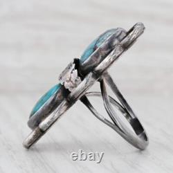 Vintage Native American Turquoise Ring Sterling Silver Navajo Jewelry Size 7.5