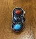 Vintage Native American Turquoise Ring Sterling Silver Navajo Ring OLD PAWN