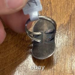 Vintage Native American Turquoise Ring Sterling Silver Navajo Ring OLD PAWN