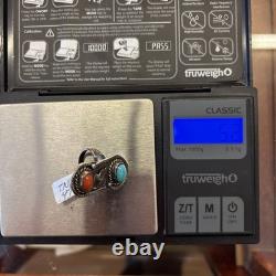 Vintage Native American Turquoise Ring Sterling Silver Navajo Ring OLD PAWN