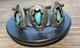 Vintage Native American Turquoise Shadow Box Sterling 925 Cuff Bracelet SIGNED