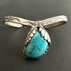 Vintage Native American Turquoise Sterling Silver Cuff Bracelet 6-1/4 #313