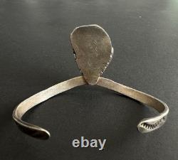 Vintage Native American Turquoise Sterling Silver Cuff Bracelet 6-1/4 #313