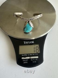 Vintage Native American Turquoise Sterling Silver Cuff Bracelet 6-1/4 #313