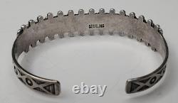Vintage Native American Turquoise Sterling Silver Cuff Needlepoint Bracelet Lot