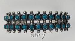 Vintage Native American Turquoise Sterling Silver Cuff Needlepoint Bracelet Lot