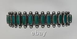 Vintage Native American Turquoise Sterling Silver Cuff Needlepoint Bracelet Lot