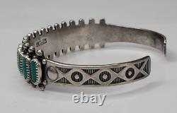 Vintage Native American Turquoise Sterling Silver Cuff Needlepoint Bracelet Lot