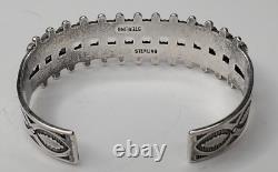 Vintage Native American Turquoise Sterling Silver Cuff Needlepoint Bracelet Lot