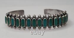 Vintage Native American Turquoise Sterling Silver Cuff Needlepoint Bracelet Lot