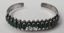 Vintage Native American Turquoise Sterling Silver Cuff Needlepoint Bracelet Lot