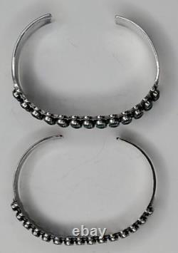 Vintage Native American Turquoise Sterling Silver Cuff Needlepoint Bracelet Lot