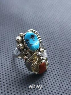 Vintage Native American Turquoise and Coral Jewelry set