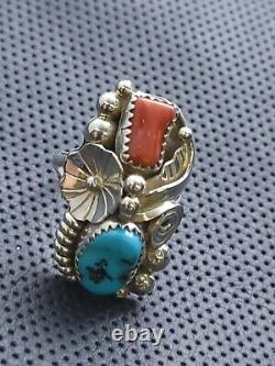 Vintage Native American Turquoise and Coral Jewelry set