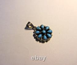 Vintage Native American Turquoise and Sterling Silver Pendant