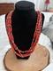 Vintage Native American Untested Silver 4 Strand Orange Coral Bead Necklace J