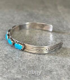 Vintage Native American ZUNI CHEAMA Turquoise Sterling silver Bracelet