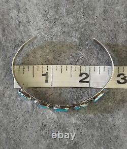 Vintage Native American ZUNI CHEAMA Turquoise Sterling silver Bracelet