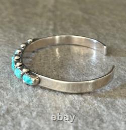 Vintage Native American ZUNI Carved Turquoise Sterling silver Bracelet