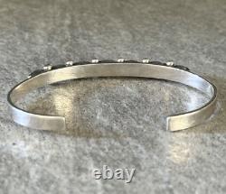 Vintage Native American ZUNI Carved Turquoise Sterling silver Bracelet