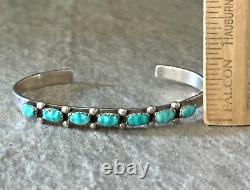 Vintage Native American ZUNI Carved Turquoise Sterling silver Bracelet