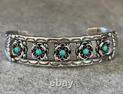 Vintage Native American ZUNI E&C WASETA Turquoise Sterling silver Bracelet