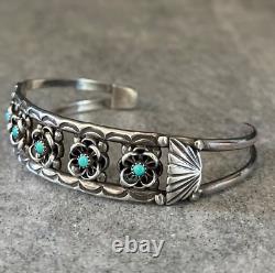 Vintage Native American ZUNI E&C WASETA Turquoise Sterling silver Bracelet