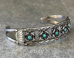 Vintage Native American ZUNI E&C WASETA Turquoise Sterling silver Bracelet