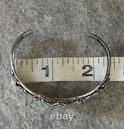 Vintage Native American ZUNI E&C WASETA Turquoise Sterling silver Bracelet