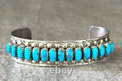 Vintage Native American ZUNI FRED WEEKOTY Turquoise Sterling Silver bracelet 29g