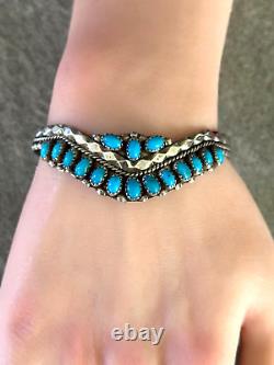 Vintage Native American ZUNI NELSON HARRY Turquoise Sterling silver Bracelet