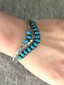 Vintage Native American ZUNI NELSON HARRY Turquoise Sterling silver Bracelet