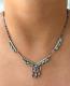 Vintage Native American ZUNI Needlepoint Turquoise Sterling Silver necklace