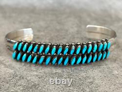 Vintage Native American ZUNI Needlepoint Turquoise Sterling silver Bracelet